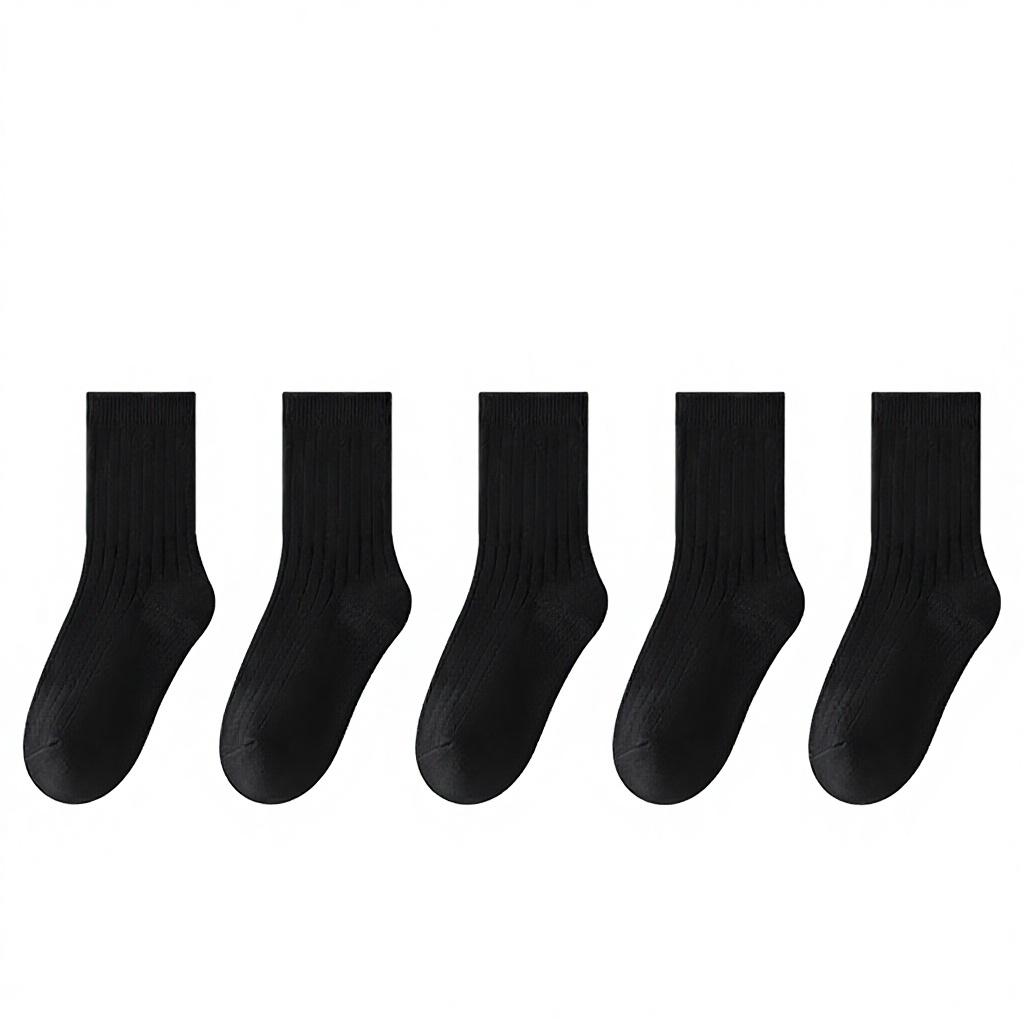 Children's Crew SocksCotton Anti-Bacterial Seamless Spring/Autumn Boys' Girls' School Sports Socks White Black Gray