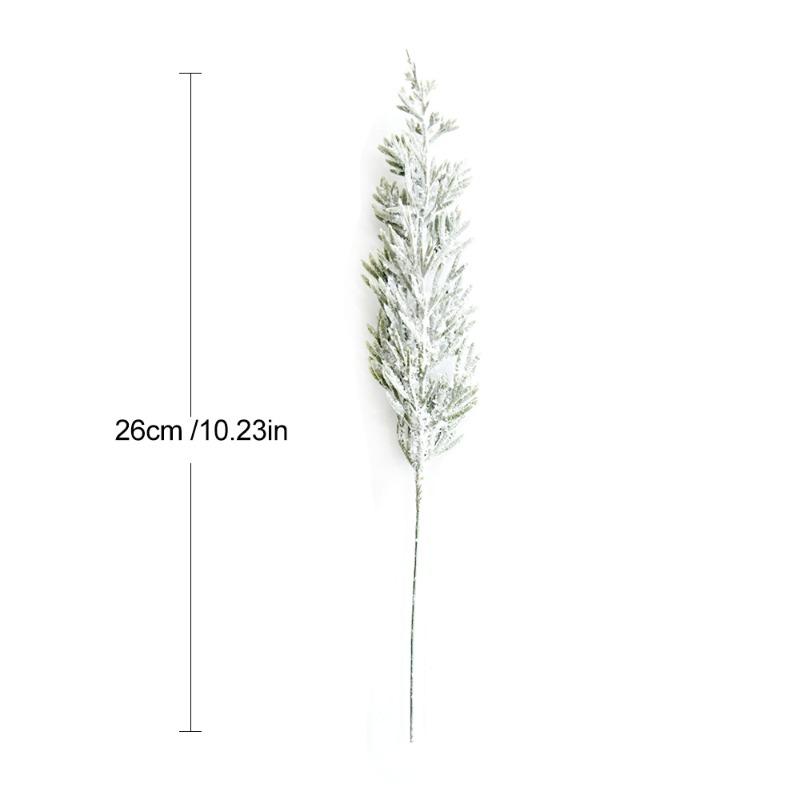 Simulación Artificial de Hojas de Plantas Verdes, Copos de Nieve, Arreglo de Hojas Individuales de Pino y Ciprés, Decoración de Arreglo Floral Navideño