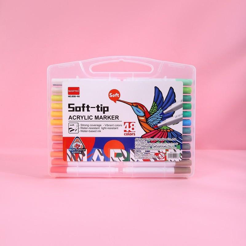 Acrylic Markers: 12, 48, 60, 80 Water-Based Colors for Student Art, Anime, Hand-Painting, Coloring, and Doodling.