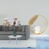 Owl Crystal Ball Figurine Realistic Animal Sculpture Metal Ornament for Office Living Room Bedroom