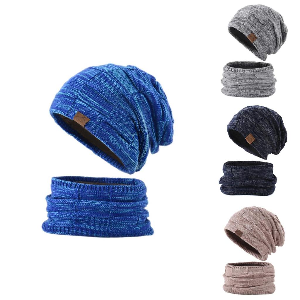 Knitted Hat And Scarf Set For Winter Warmth With Windproof Neck Protection For Casual And Fashion Use