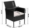 Gartenmöbel aus Polyrattan Set 4-in-1 Magnolia Schwarz Beige Kissen