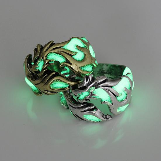 Luminous Ring Eye-catching Rust-proof Glowing Men's Dragon Shaped Ring