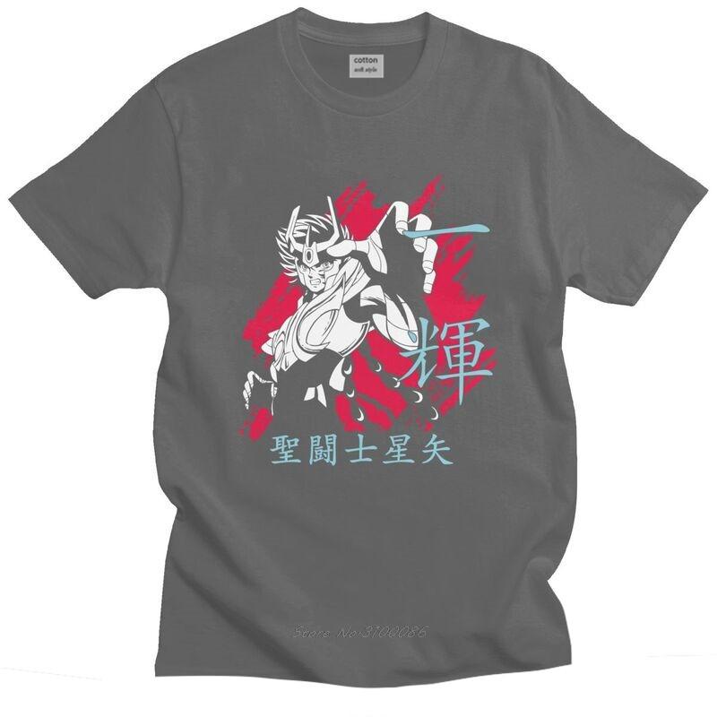 

Мужская хлопковая футболка Ikki Saint Seiya, футболки Рыцари Зодиака, модная футболка с коротким рукавом, одежда S
