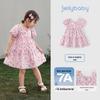 JELLYBABY Girls French Bubble Sleeve Floral Princess Dress