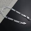 Charms Classic 4MM Sideways Chain 925 Silver Bracelet for Woman Boy Man Jewelry Wedding Party Christmas Gifts
