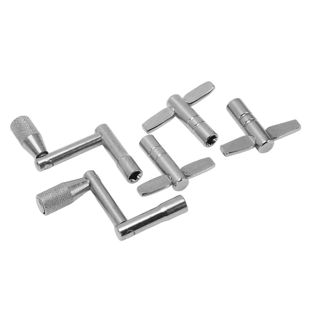 5PCS Metal Drum Tuning Key Silver Percussion Hardware Tool Durable Drum Key Pack For Drummers