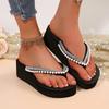 Fashion Fashion Women Flip Flops Patchwork Clip-Toe Wedges Ladies Slippers Summer Women Shoes Outdoor Non-Slip Slides Sandalias De Mujer