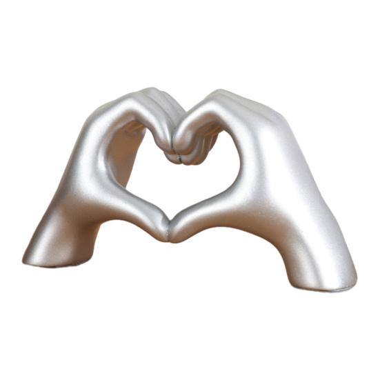 Valentine s Day Love Gesture Figurine Love Heart Hand Shape Statue Sculpture Wedding Anniversary Desktop Decoration