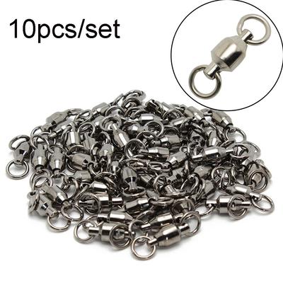 10# Stainless Steel Bearing Barrel  Fishing Rolling Swivel Connector Solid Ring  Heavy Duty Ball