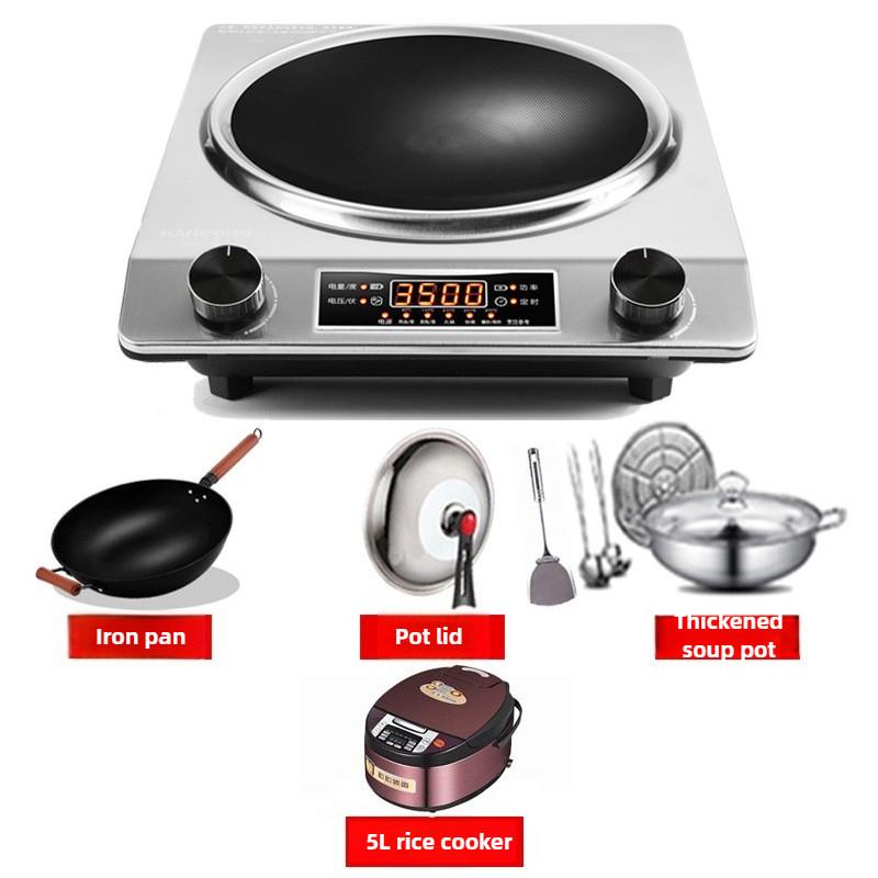 3500W Commercial High Power Concave Electromagnetic Stove Hotpot Stir Frying Induction Cooker Home Kitchen Cooking Appliances