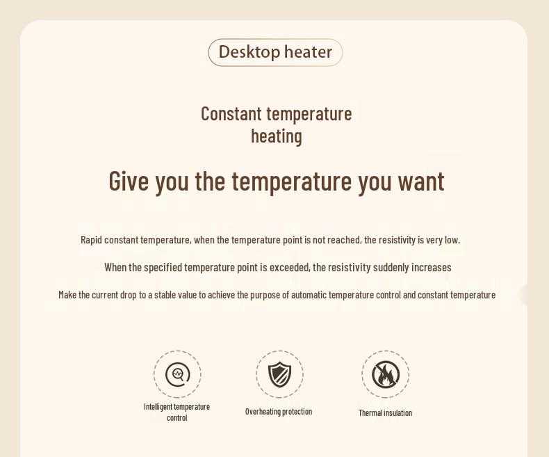 Energy-Efficient Vertical Desktop Heater for Quick Warming - Ideal for Home, Office, and Dorms