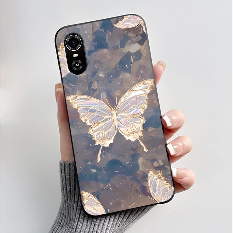 For ZTE Blade A33S Phone Cases Soft Silicone Back Cover For ZTE Blade A 33 S Case Fashion Flower Black TPU Shell Coque A33S Capa
