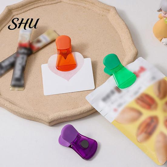 Refrigerator Magnet Clip 12Pcs Bag Sealing Anti-Slip Magnetic Sealable Food Storage Bright Color Translucent for Home Snack