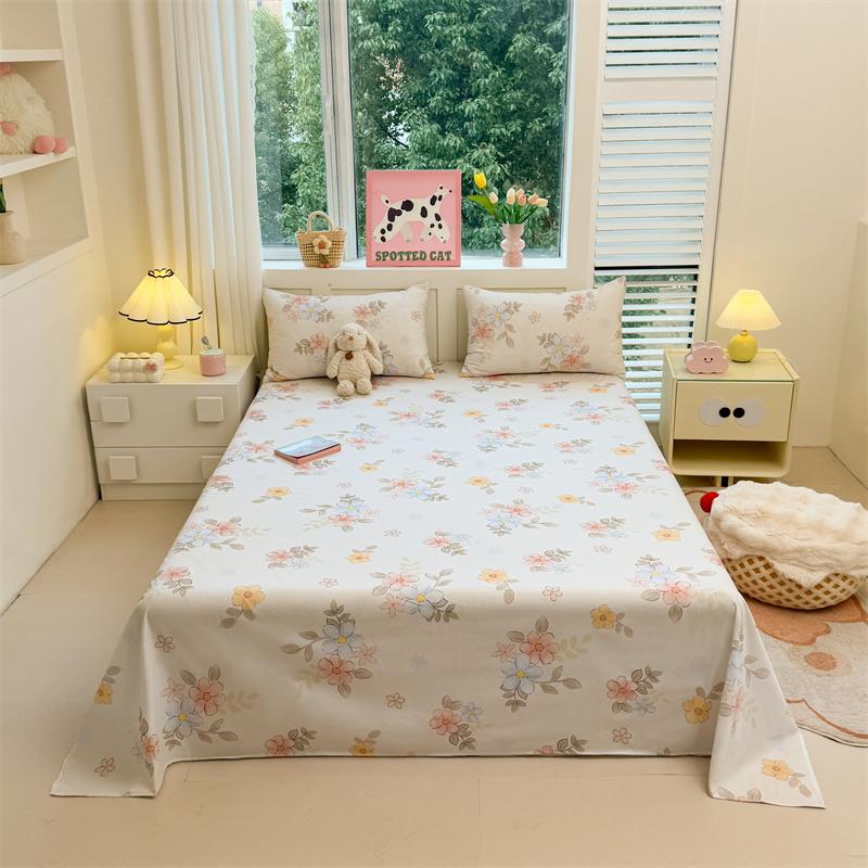 

Cotton Bed Flat Sheet for Double Bed Plain Solid Color Top Sheets Single/Queen/King Flat Bedsheets Home Bed Linen Sheets 160x230cm 1pc