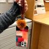 New Color blocked Furry Lanyard Mobile Phone Case Suitable for Apple 16promax Swirl Iphone15 Protective Case for Women 13