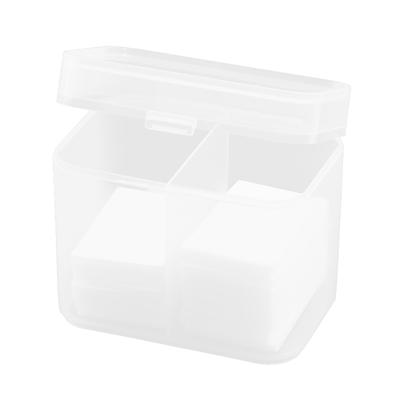 Cosmetic Wash Towel Storage Box 2 Grid Plastic With Lid Cotton Unloading Tool