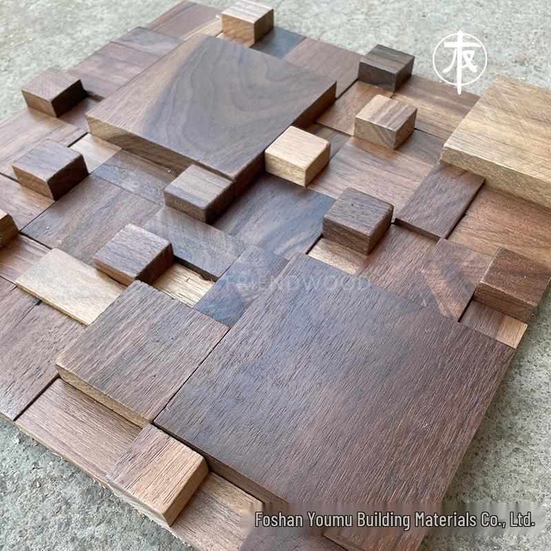 Elegant Black Walnut Wood 3D Wall Décor for Hotel, Club, Living Room, Dining, or Entrance Hall.