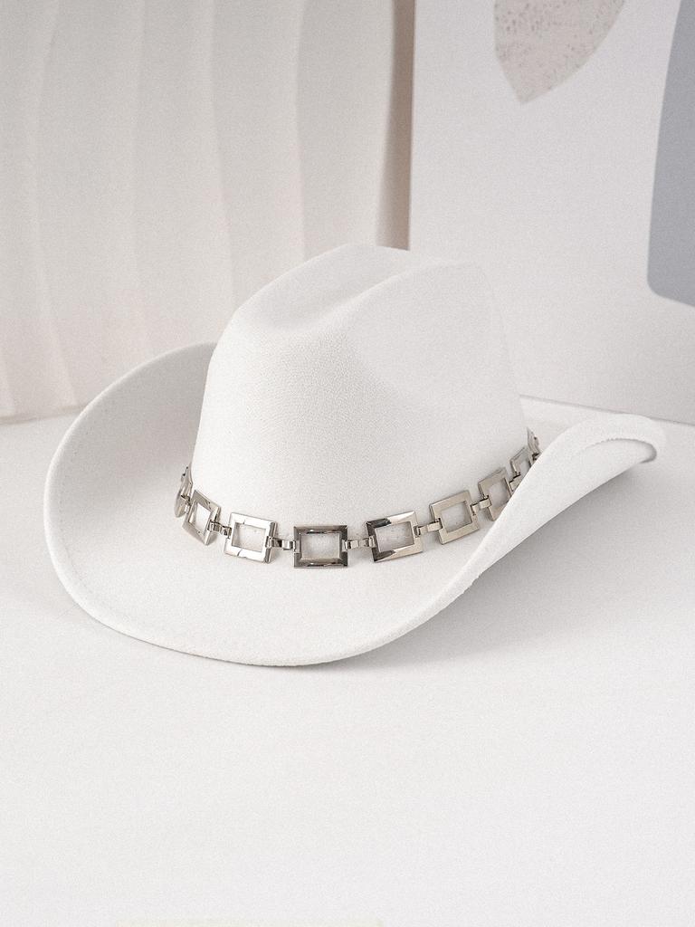 Silver Square Metal Hat Strap Fashion Western Cowboy Hat Top Hat Felt Hat Panama Hat Vintage