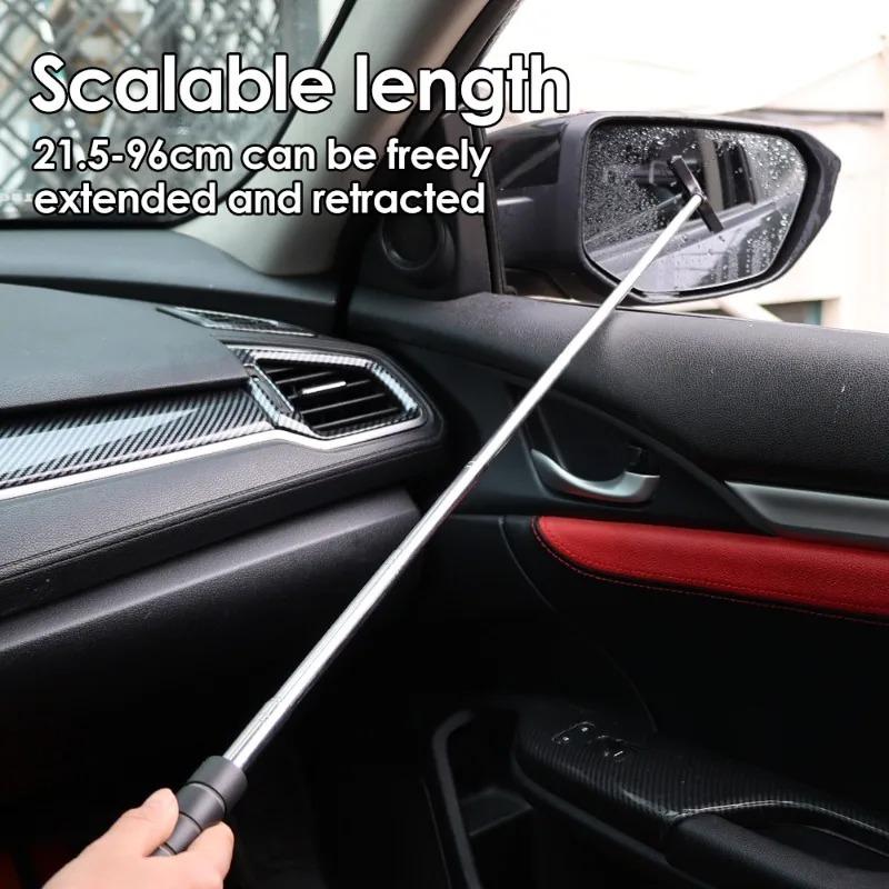 Limpiaparabrisas Portátil de Espejo Retrovisor Raspador Retráctil de Mano Escobilla de Goma Para Espejo Retrovisor de Coche Herramienta de Limpieza de Cristal de Coche