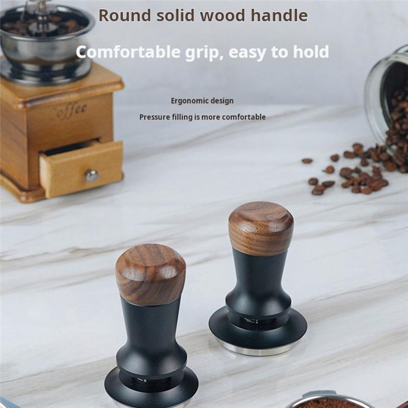 A03F-Internal Spring Constant Force Espresso Coffee Tamper 51/53/58Mm Stainless Steel Base Adjustable Height