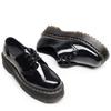 thick-soled 3-hole small leather shoes women's low-top, genuine leather mirror round head patent leather student muffin bottom short boots
