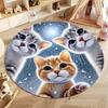 Warm Feline Charm: Cozy Cat Winter Rug round carpet for home sofa bedroom, gift