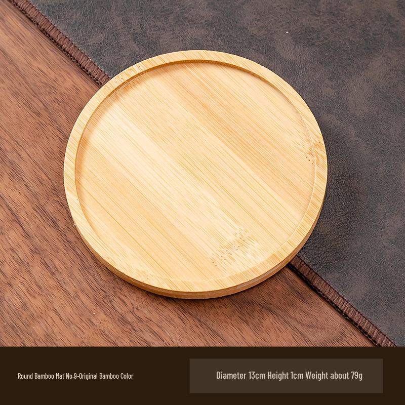Round Bamboo Anti-Slip Mat & Tray for Indoor Plants, Coasters, and Decor
