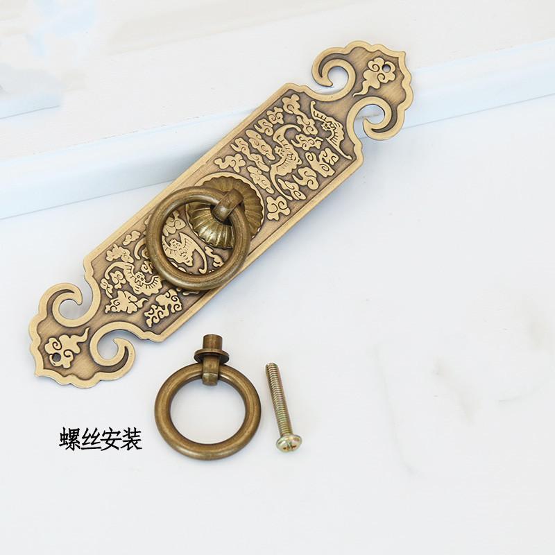 2 Pieces of Chinese Antique Furniture, Brass Surface Mounted Bookcase, Wardrobe, Cabinet Handle, Cabinet Door Hardware Handle