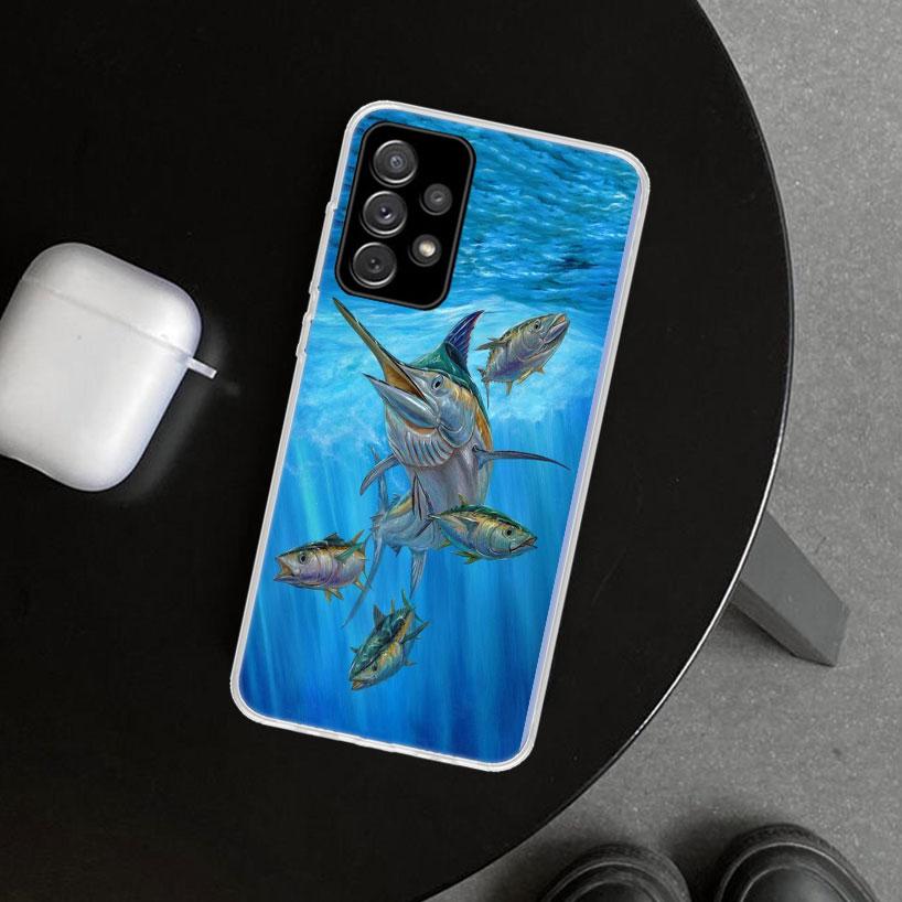 Offshore Angling Fishing Fish Rod Phone Case for Samsung Galaxy A17 A16 A26 A36 A56 A57 A37 A15 A25 A35 A55 A14 A24 A34 A54 A13