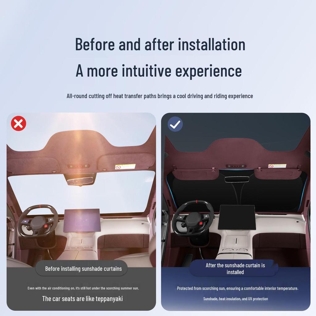 Sunshade for Xiaomi YU7/SU7 Windshield: Heat Insulation Sunroof Blocker & Light Blocking Curtain Accessories