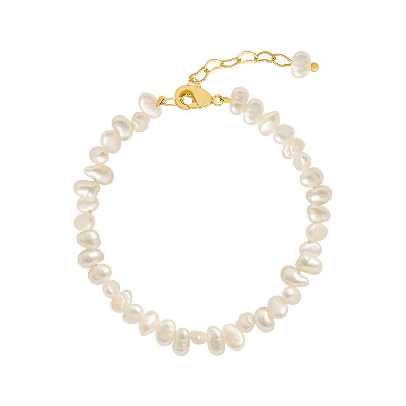 Baroque Small Rice Grain Freshwater Pearl Necklace Femininity Collarbone Chain Trendy Special-Shaped Fashion Small Pearl Bracelet