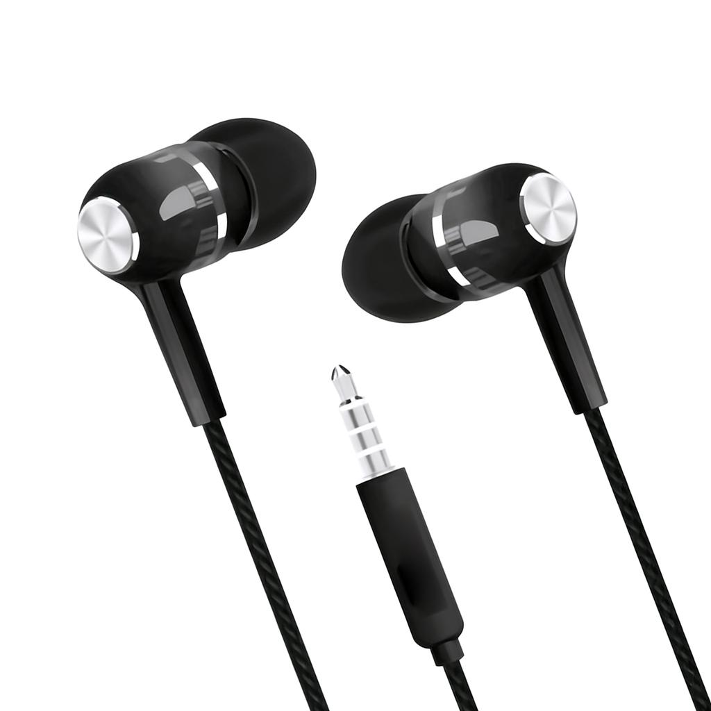 Wired Sport Earphone Stereo Earbuds with Microphone Good Bass for Laptop PC Mobile Phone