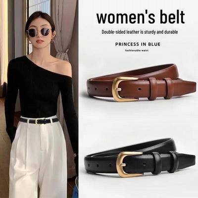Women's Genuine Leather Pin Buckle Belt, 2025 Fashion, Versatile for Jeans & Pants, Elastic Cinch Waist