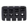 Guitar Bridge 4 String Metal Tailpiece Instrument Accessory Set Kit for Bass Black