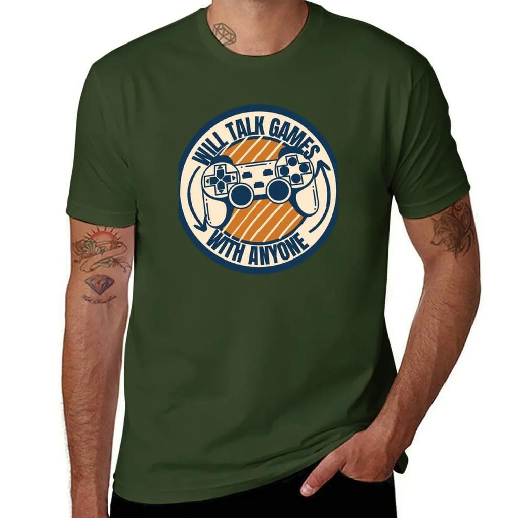 Oversized graphicswearWill talk games with anyone T-shirt sublime graphics plain white t shirts