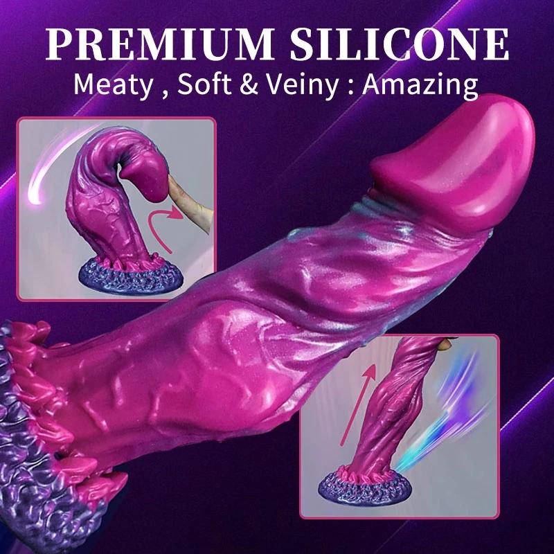 Realistyczne uczucie miękkiej skóry silikonowe Dildo wielki penis z mocną przyssawką potwór damski masturbator zabawki erotyczne dla kobiet