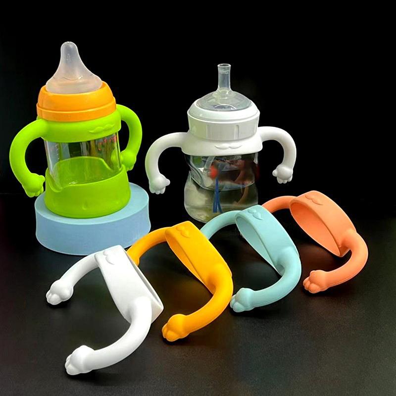 1 Piece Durable Food Grade Silicone Transitional Sippy Cup Handle Grip For Wide-Neck Baby Bottles Baby Bottle Handles