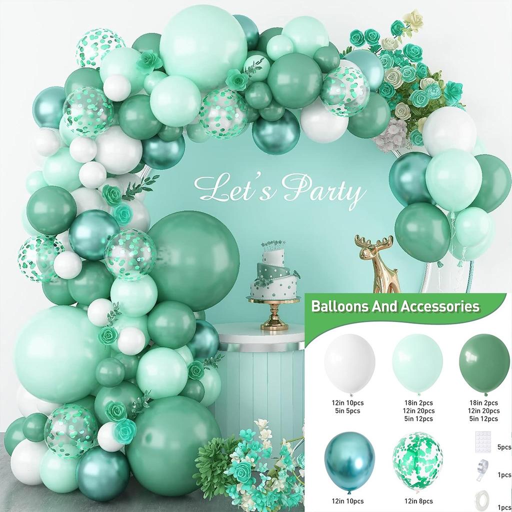 Forest Series Green Balloon Chain Set Children'S Birthday Theme Party Decoration Jungle Arrangement Balloon