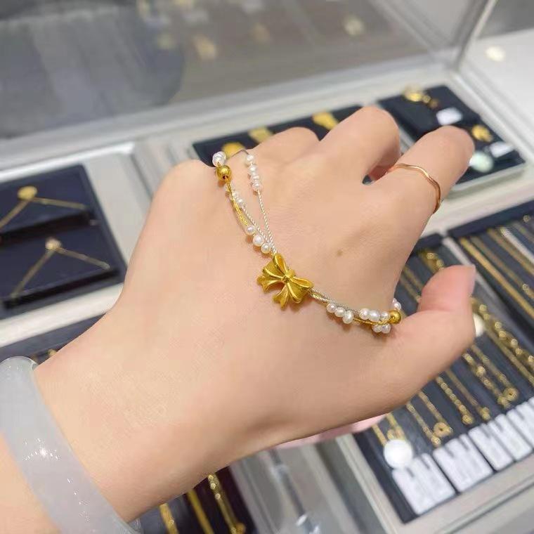 Vietnam Gold Princess Exile Pearl Bracelet - Copper Gold-Plated Women's Jewelry