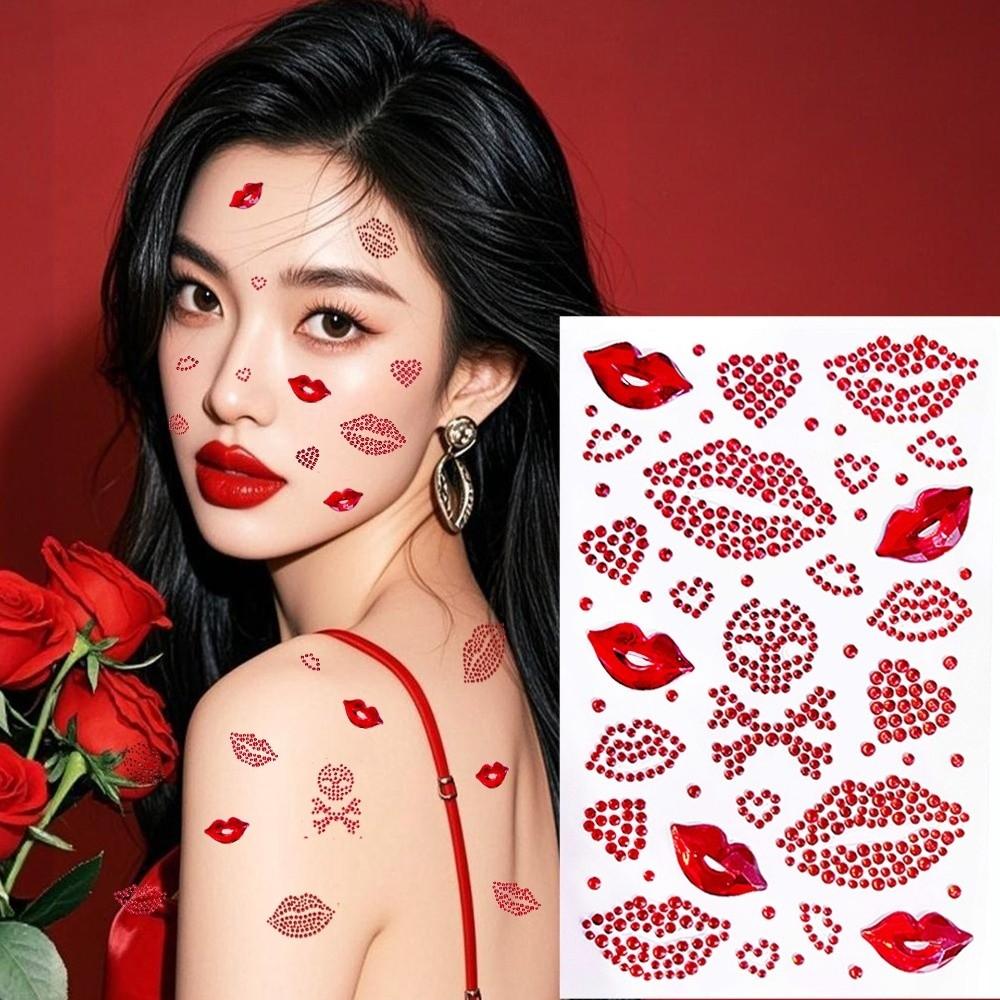 Sparkling Face Temporary Tattoos Rhinestone Face Tattoo Sticker Photocard Sticker Men Women