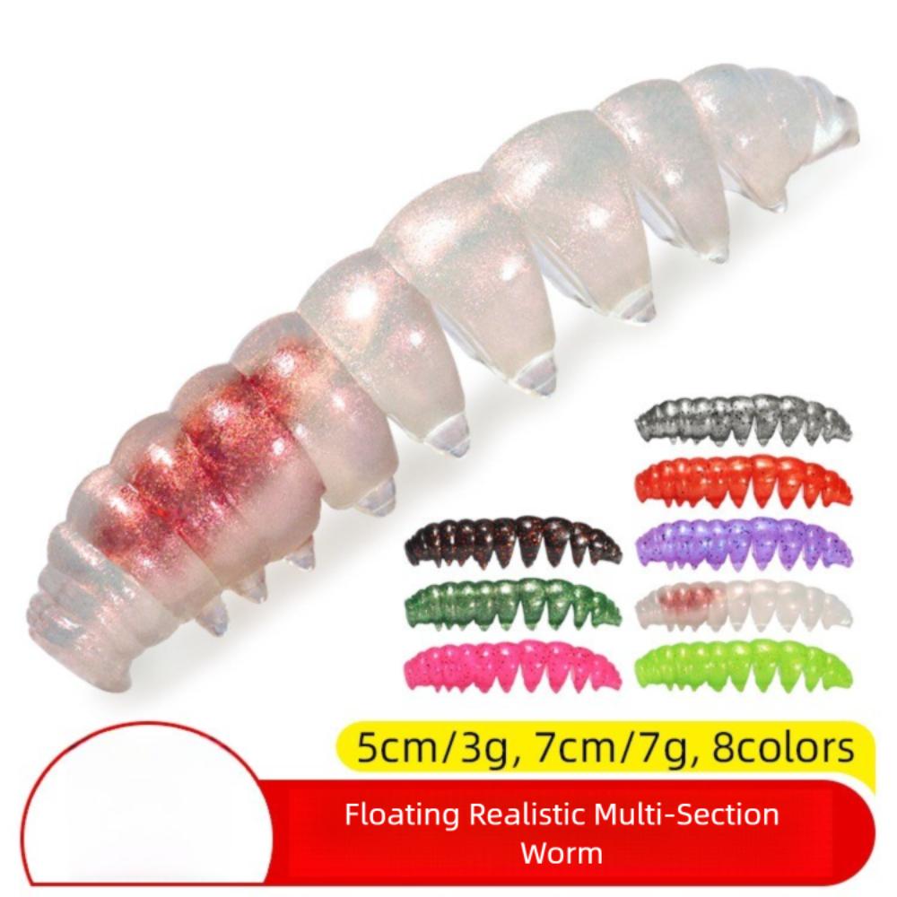 

6/11pcs TPR Material Spinpoler Poor Worm Segmented Body Dropshot Tackle River Fishing L-7cm-6pcs-E