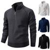 2025 Herbst Winter Herren Half-Zip Freizeitpullover Herren Einfarbig Stehkragen Pullover Männlich Strickpullover Herren Oberbekleidung