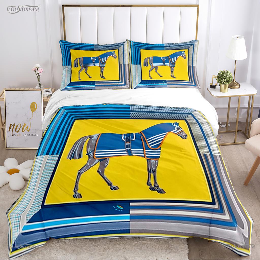 Persia Galoping Horse Al Season Duvet High-End Premium Cover Beding Sets Soft Comfortable Quilt Cover plus Pilowcases Ten Single/Double/Quen/King
