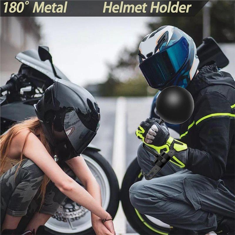 2025 Trend Rotation Metal Helmet Holder, 2Pcs Motorcycle Helmet Rack Wall Mount With Hooks Hanger