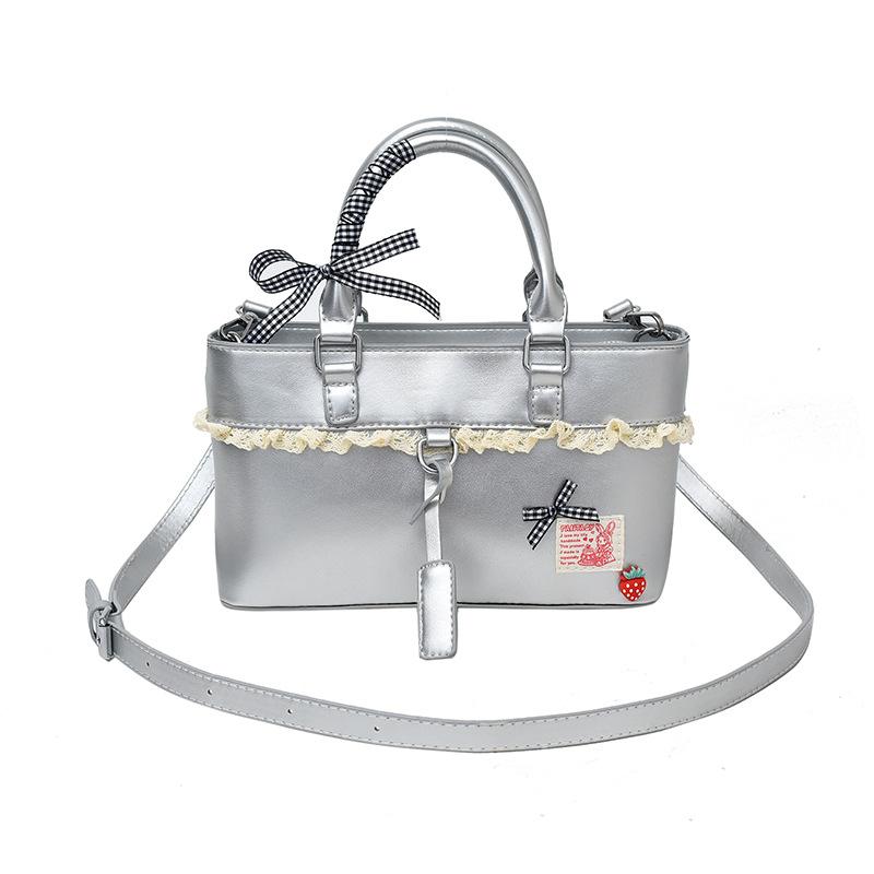 Girls Lace Handbag Women's New Large-capacity Commuter Shoulder Messenger Tote Bag