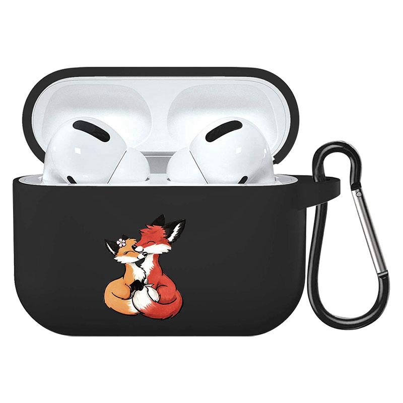 קריקטורה חמוד חיות מחמד כלב חתול בעל חיים ינשוף צמח פרחי אפל עבור אפל AirPods 2 3 כיסויי אוזניות חסינות זעזועים שחורות AirPods Pro Funds Cover