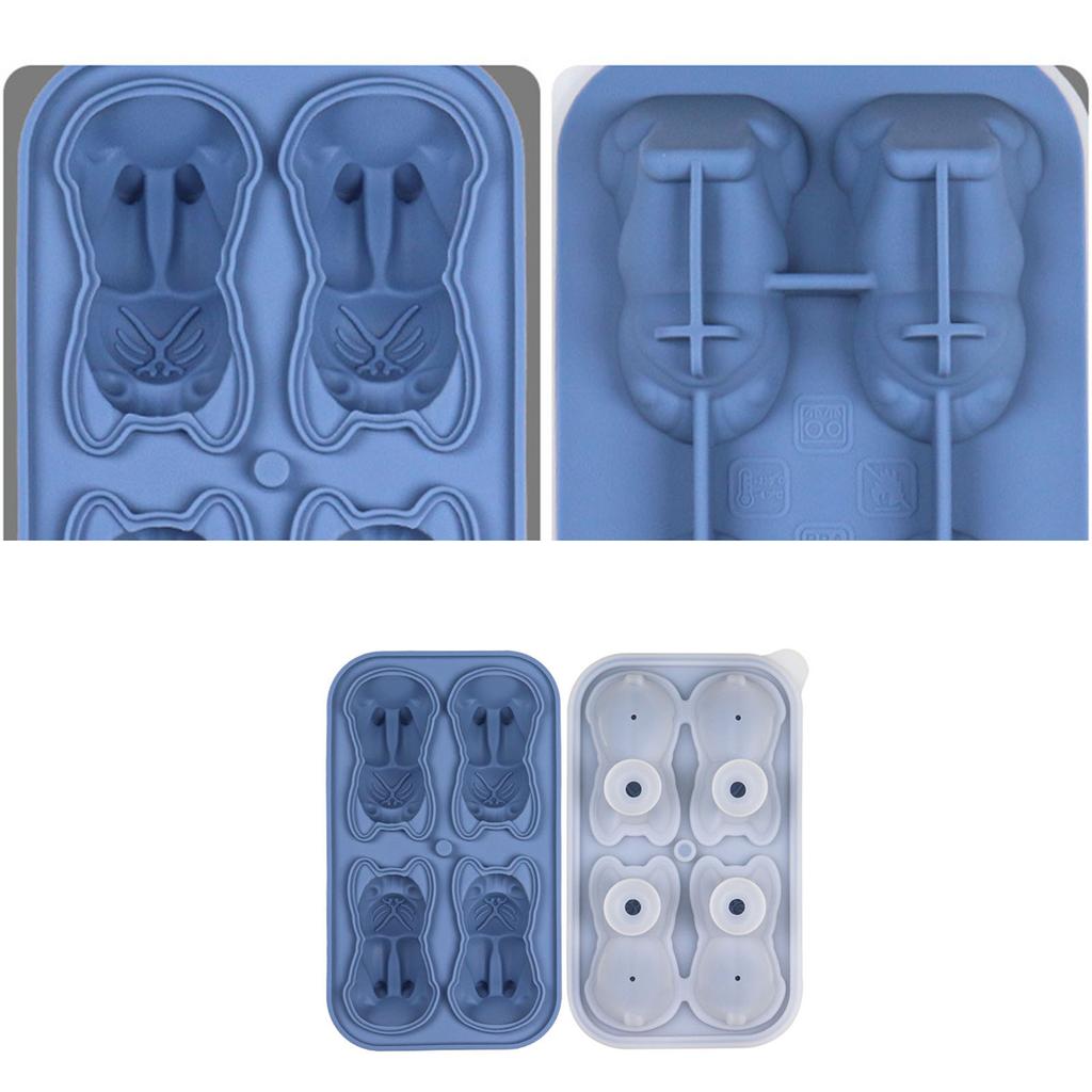 French Bulldog Ice Molds Ice Cube Tray Molds Ice Cube Trays Mold 3D DIY Drink Ice Coffee Juice Cocktail Bulldog Silicone