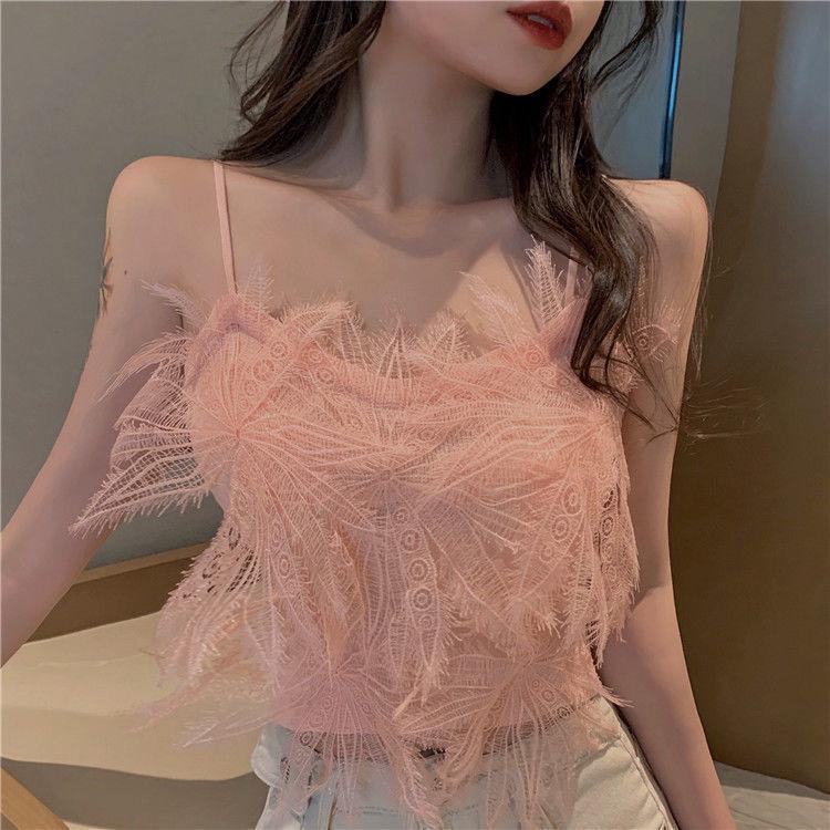 2024 Summer Fairy Tassel Feather Camisole - Trendy Women's Top