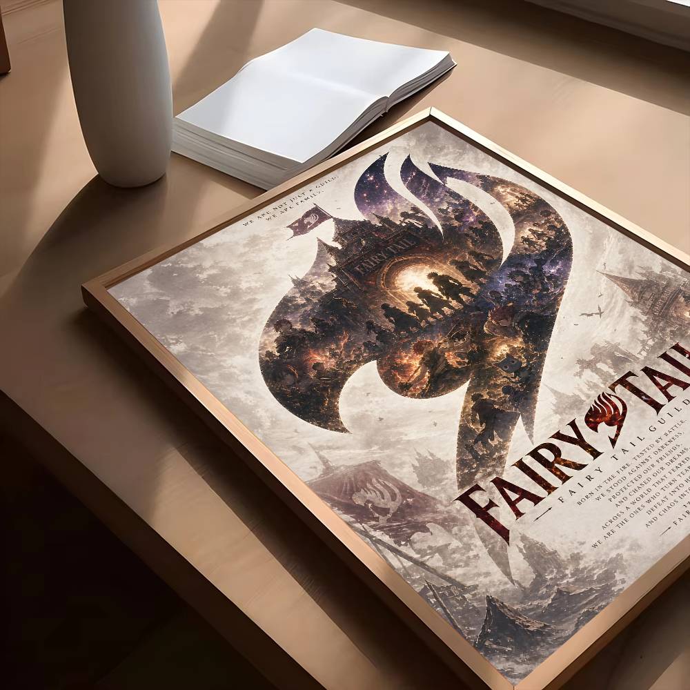 1pc Anime Fairy Tail Poster Sticker Print Waterproof Wall Art For Living Room Bedroom Home Decor